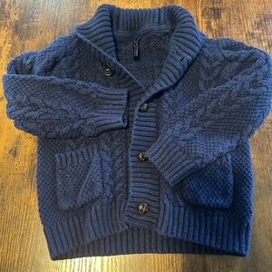 Janie and Jack Navy Cable Knit Cardigan - Boys Size 3